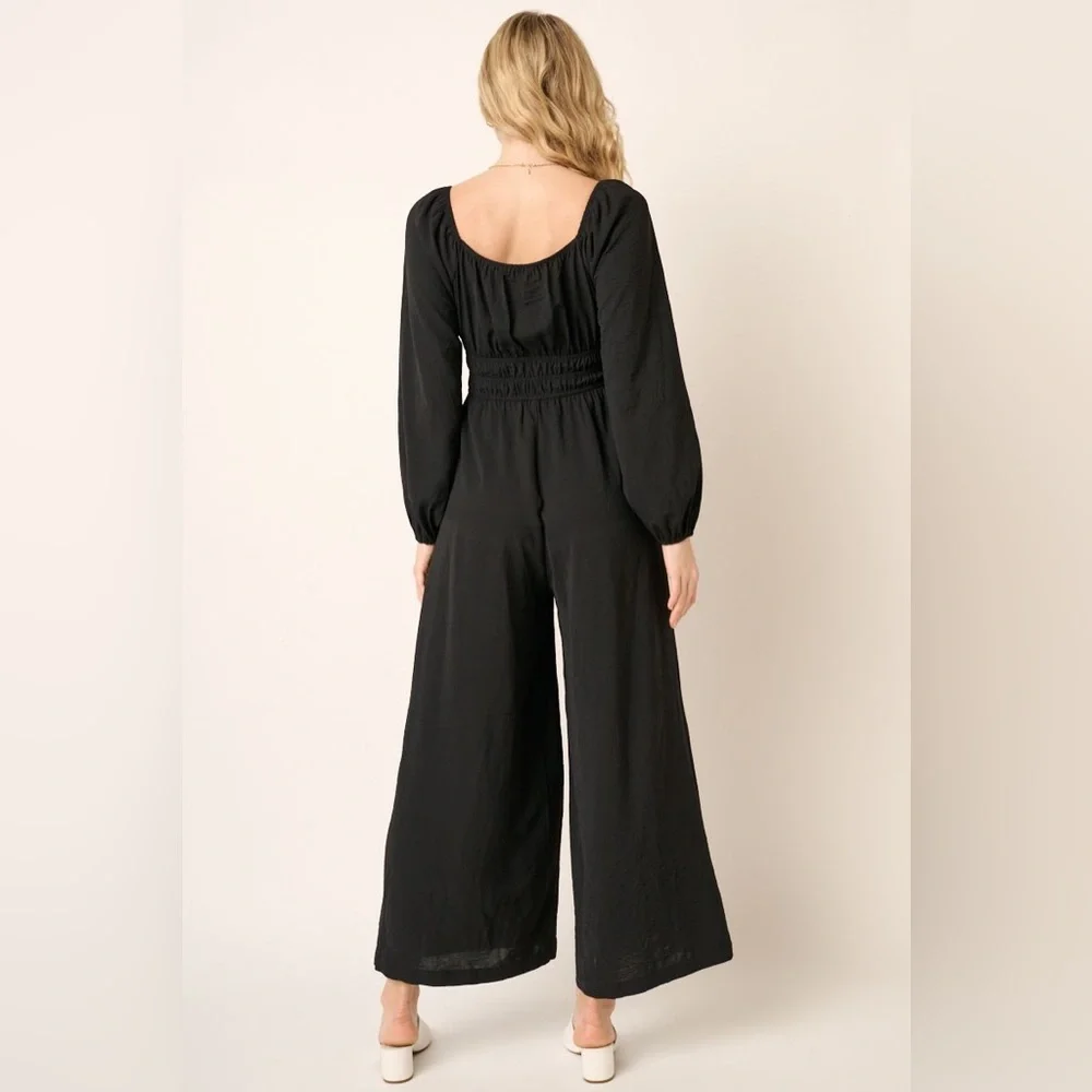 NWT MITTOSHOP Long Sleeve Jumpsuit in MOCHA *not black* - Picture 3 of 4